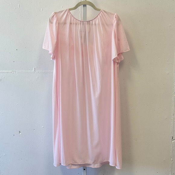 NWT Miss Elaine Essentials Pink Embroidered Nylon Nightgown XL Sleepwear - Picture 2 of 7